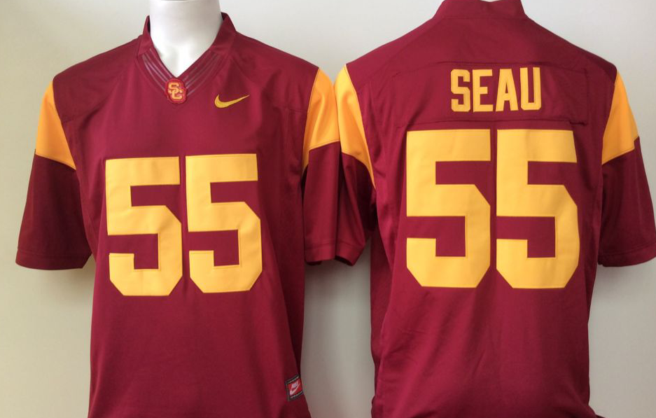 NCAA Men USC Trojans Red #55 seau->ncaa teams->NCAA Jersey